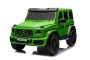 4x4² Voiture électrique pour enfants 24V 2 places Mercedes-Benz G63 AMG, Peinte en verte, Lecteur MP4 avec entrée USB/AUX, Lecteur 4x4, Batterie 24V/7Ah, 4 moteurs 200W, Roues EVA avec suspension, Sièges en similicuir, Télécommande , Licence