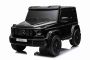 4x4² Voiture électrique pour enfants 24V 2 places Mercedes-Benz G63 AMG, Peinte en noir, Lecteur MP4 avec entrée USB/AUX, Lecteur 4x4, Batterie 24V/7Ah, 4 moteurs 200W, Roues EVA avec suspension, Sièges en similicuir, Télécommande , Licence