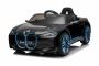 Voiture électrique à chevaucher BMW i4, noir, télécommande 2,4 GHz, USB/AUX/Bluetooth, suspension de roue arrière, batterie 12V, lumières LED, moteur 2 X 25W, licence ORIGINAL