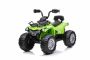 QUAD SUPERPOWER électrique 12V, vert, Roues en plastique avec élastique, Moteur 2 x 45W, siège en plastique, suspension, batterie 12V7Ah, Lecteur MP3