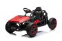 Voiture électrique enfants 24V SPORT-CART, rouge, roues souples en EVA, siège en similicuir, moteur 2 x 50W, batterie 24V, construction métallique massive