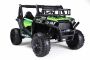 Voiture électrique enfants 24V 2 places UTV avec télécommande 2,4 GHz, verte, Buggy électrique enfant, moteurs 2 X 200 W, Batterie lithium, lumières LED, roues EVA souples, lecteur MP3/USB/SD