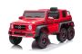 Voiture électrique à conducteur porté Mercedes-Benz G63 AMG 6X6, Monoplace,rouge, 6 Roues avec suspension indépendante, Entraînement 2 moteurs 45W, Batterie 12V10AH, Roues et siège en plastique, Télécommande, Licenced