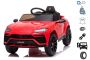 Voiture electrique enfànt Lamborghini Urus, rouge, sous licence d'origine, alimenté par batterie, portes à ouverture verticale, 2x moteur, batterie 12 V, télécommande 2,4 GHz, roues EVA souples, suspension, démarrage en douceur