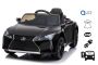 Voiture électrique Lexus LC500, noire, sous licence d'origine, alimenté par batterie 12 V, portes à ouverture verticale, moteur 2x, télécommande 2,4 Ghz, suspension, démarrage en douceur