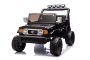 Voiture électrique Toyota FJ Cruiser XXL avec transmission 4x4, sous licence (deux places), Noir, batterie lithium portable, châssis surélevé, deux sièges, suspension arrière, télécommande 2,4 GHz, lecteur MP3 avec Bluetooth, lumières LED